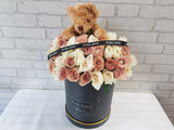 Cappuccino   Rose Bear Flower Box - BK180