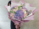 Lilac Hydrangeas & Pink Rose Hand Bouquet - BQ833