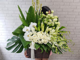 Graceful Lily Rose Flower Basket - BK190