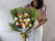 Orange Rose & Eustomas Hand Bouquet - BQ849