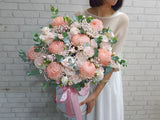 Pinkish Chrysanthemum & Carnation Flower Box - BK201
