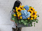 Golden Sunflower Hydrangea Flower Box - BK062