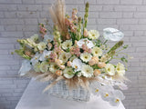Opulent White Flower Basket - BK203