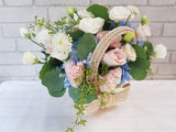 Blue Bliss Hydrangeas Flower Basket - BK208