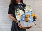 Navy Delight Hydrangeas Flower Box - BK209