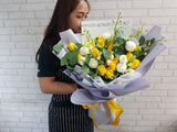 Yellow Rose Hand Bouquet - BQ858
