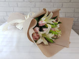 Graceful Lily & Rose Hand Bouquet - BQ863