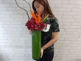 Bird of Paradise & Orchid Tall Vase - VS135