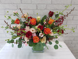 Radiant Rose & Carnation Spray Mix Vase - VS139