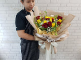 Mix Red & Yellow Hand Bouquet - BQ872