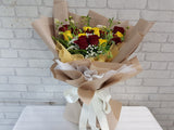 Mix Red & Yellow Hand Bouquet - BQ872