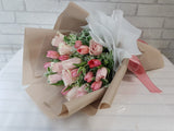 Sweet Tulip & Roses Hand Bouquet - BQ873
