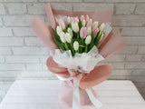 Exquisite Pink and White Tulip Bouquet - BQ879