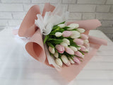 Exquisite Pink and White Tulip Bouquet - BQ879