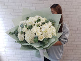 Grandiose Beauty White Hydrangeas Bouquet - BQ871
