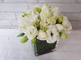 Elegant White Rose & Eustomas Vase - VS140