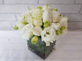 Elegant White Rose & Eustomas Vase - VS140