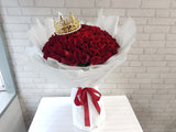 99 Red Rose Splendor Hand Bouquet - BQ876