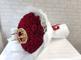 99 Red Rose Splendor Hand Bouquet - BQ876