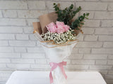 Lovely Pink Rose & Baby Breath Hand Bouquet - BQ607