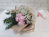 Lovely Pink Rose & Baby Breath Hand Bouquet - BQ607