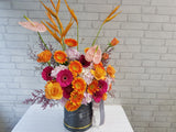 Vivid Orange Rose Flower Box - BK267