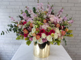  Hydrangeas, Roses, Eustomas, Portia, Ranunculus, Matthiolas, - bk266
