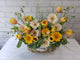 Elegant Tulip & Chamomile Flower Basket - BK264