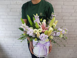Elegant Lily & Matthiola Flower Box - BK270