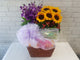 Sunflower & Fresh Fruit Basket - FR218