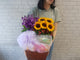 Sunflower & Fresh Fruit Basket - FR218