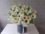 Purity Gerbera & Ping Pong Flower Box - BK311
