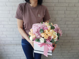 Lovely Eustoma & Rose Flower Box - BK670