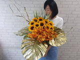 Sunflower & Orchid Tall Vase - VS067