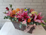 Fragrant Lily Fruit & Flower Basket - FR240