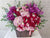 Red Pink Hydrangeas & Rose Basket - BK318