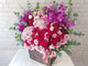 Red Pink Hydrangeas & Rose Basket - BK318