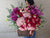 Red Pink Hydrangeas & Rose Basket - BK318