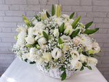 Graceful Lily & Rose Flower Basket - BT001