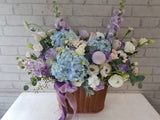 Hydrangeas & Matthiolas Flower Basket - BT004