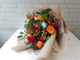 Vibrant Orange Red Rose Hand Bouquet - BQ959