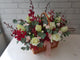 White Rose & Carnation Flower Basket - BT043