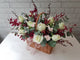 White Rose & Carnation Flower Basket - BT043