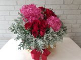 Passion Rose & Hydrangea Flower Basket - BK990