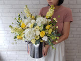 Golden Rose & Matthiola Flower Box - BT036
