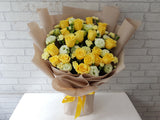 Rose & Eustomas Standing Bouquet - BT044