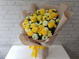 Rose & Eustomas Standing Bouquet - BT044