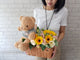 Adorable Teddy Bear & Flower Basket - TD482