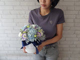 Blue Hydrangeas & Eustoma Flower Box- BK744