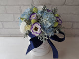 Blue Hydrangeas & Eustoma Flower Box- BK744
